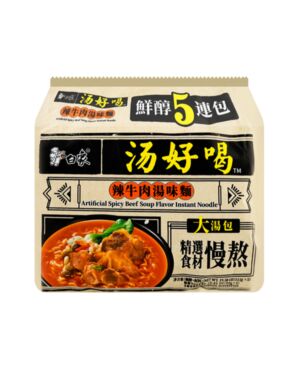【买一赠一】【五连包】白象 辣牛肉汤方便面 555g