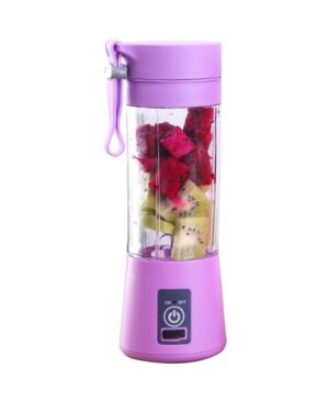 便携电动水果榨汁杯 紫色（英文包装）六叶塑料（1300毫安）