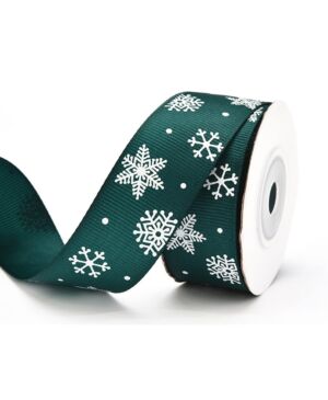 【雪花绿色】圣诞节礼品包装丝带 2.5cm 