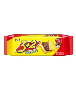【香草巧克力味】康师傅 3+2苏打夹心饼干 125g