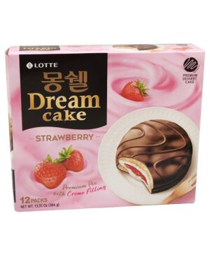 【粉色包装】Dream cake 乐天 草莓味巧克力派（12只装）