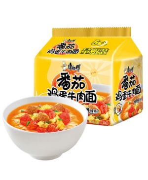 【五连包】康师傅 番茄鸡蛋牛肉面 505g