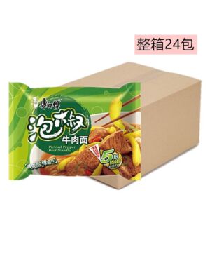 【整箱特惠】（袋）康师傅 泡椒牛肉面 104g *24包