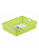 Plastic Basket Tidy Storage Office Household School A4 Stationary - Green