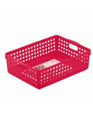 Multi Purpose Plastic Handy Fruit Vegetable Basket Kitchen Office Storage Tidy Organiser 4573 - Rose