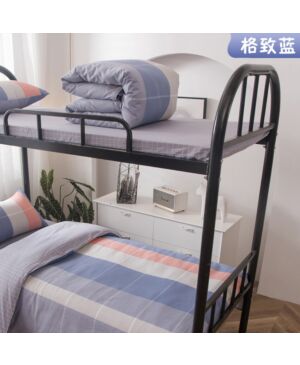 [GlZ-Blue] Simple cotton three-piece bed set