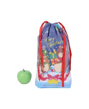 【Blue L】Drawstring Candy Gift Plastic Bag