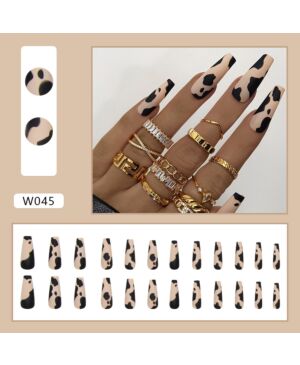Wearable Nail stickers:W045 Grind arenaceous leopard grain[Jelly gum]
