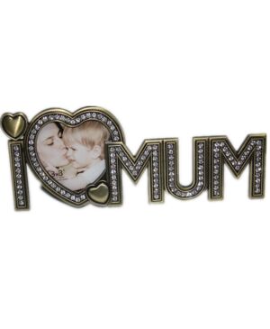 I Love Mum Dad Photo Picture Frame with Crystals Mothers Fathers Day Xmas Gift
