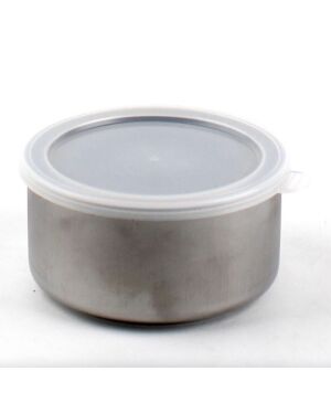 Stainless steel deep bowl with lid 12m