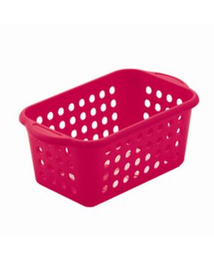 Plastic Handy Basket Bathroom Storage Tidy Organiser - Rose