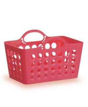 Plastic Portable Soft Basket Storage Tidy Organiser - Pink