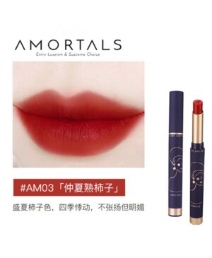 AMORTALS Light cloud soft mist blue velvet lipstick #AM03 Midsummer persimmon