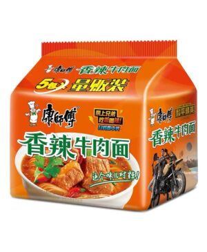 MASTER KONG Instant Noodles - Spicy Artificial Beef Flavour 5 in 1 515g