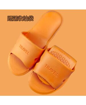 [Orange] Women portable foldable anti-slip slippers