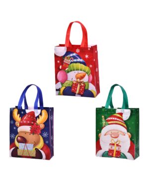 Christmas style non-woven tote bag mixed color randomly