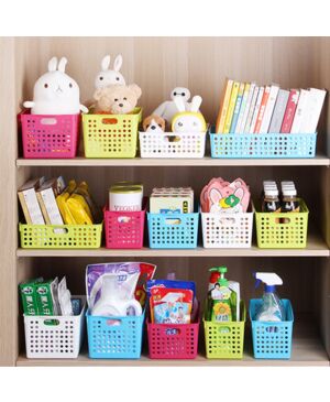 Plastic Basket Tidy Storage Office Household School A4 Stationary - Blue